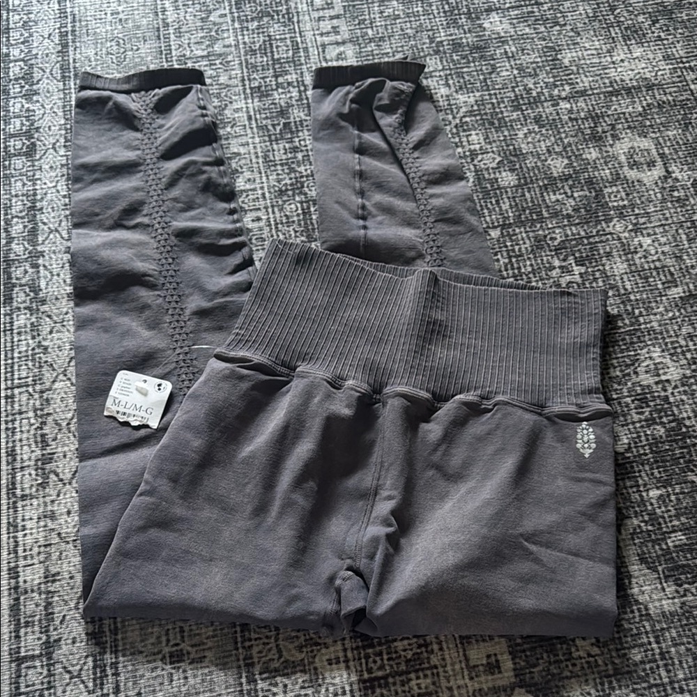 Free People Gray Ribbed Pants